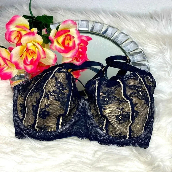 DKNY Black Lace Underwire Bra 32DD - Picture 1 of 8